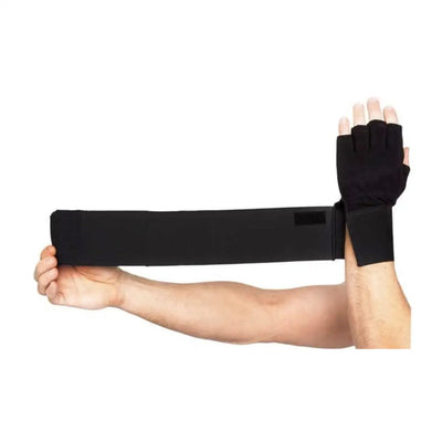 Profi Fitnesshandschuhe Mit Langer Bandage verstellbarer Klettverschluss doppelt genäht verstärkte Handflächen - Sport - Knight
