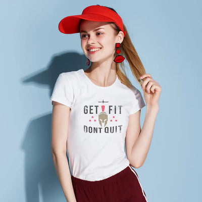 Sport - Knight® Damen Fitness T - Shirt ’Get Fit Dont Quit’ Organisch Premium - Sport - Knight - Womenorganicpremium - sk2, Trust,