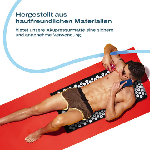 Hochwertige Akupressur-Matte mit Kissen und Tragetasche, für gezielte Schmerzlinderung