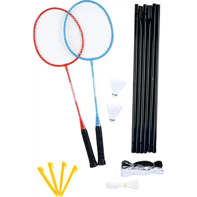 Badminton Set Pro Inklusive Netz Komplettausrüstung - Sport-Knight - Volleyball - Ballsport, sk2 - Hergestellt in Europa - Schneller