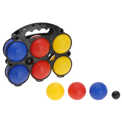 Boccia-Spiel Komplettset Kunststoffkugeln in 3 Farben mit Zielkugel und Tragetasche Garten Strand Freizeit - Sport-Knight - Volleyball
