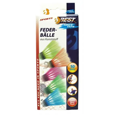 Bunte Federbälle leuchtende Farben hochwertig 10er Spar Pack - Sport-Knight - Volleyball - AT, Ballsport, CH, DE - Hergestellt in Europa