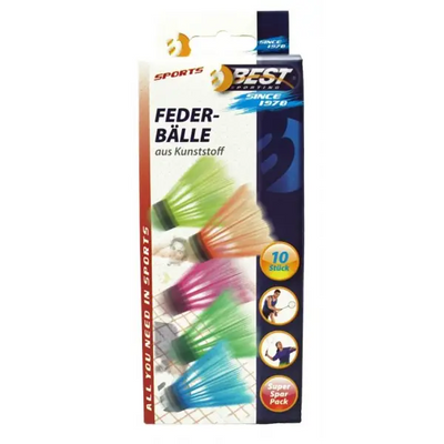 Bunte Federbälle leuchtende Farben hochwertig 10er Spar Pack - Sport - Knight - Volleyball - AT, Ballsport, CH, DE - Hergestellt in Europa