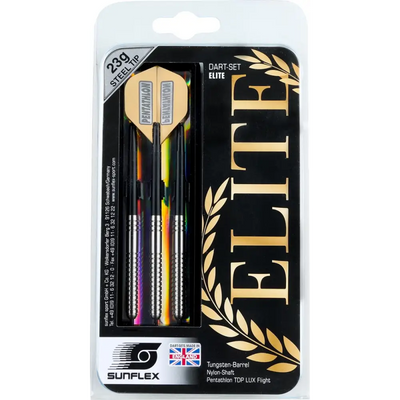 Dart - Set Elite 3 Dartpfeile mit Metallspitzen 23 Gramm - Sport - Knight - Dartscheiben - AT, CH, Dart, DE - Hergestellt in Europa