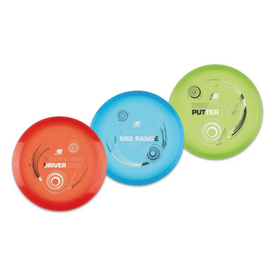 Disc Golf Set Pro 3-teilig mit Tasche Driver Mid-Range und Putter Wurfscheiben Set Transparenter Premium-Kunststoff PDGA-zertifiziert