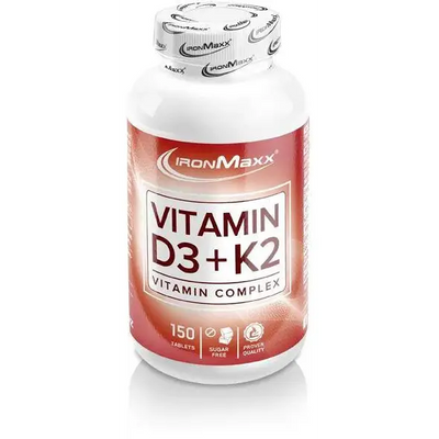 IronMaxx Vitamin D3 + K2 150 Tabletten Dose - Sport - Knight - SupGesund - AT, CH, DE, Gesundheit, Immunsystem - Hergestellt in Europa
