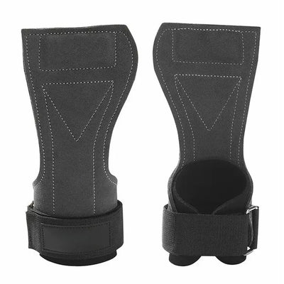 Premium Griffhilfen mit Handgelenkstütze aus Leder – Rutschfeste Zughilfen für Kreuzheben Klimmzüge & Krafttraining Profi Fitness-Zughaken