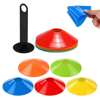 Bunte Agility Kegel Set 15-teiliges Markierungskegel-Set mit Halter für maximale Beweglichkeit