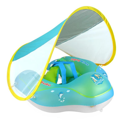 Inflatable baby swim float with sunshade, integriertem UV-Schutz, für babys zuverlässig