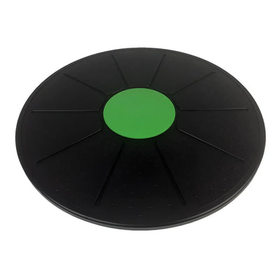 Schwarzes verstellbares Balance Board mit grüner Mitte und Noppen für Koordinationstraining