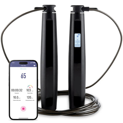Smartes digitales springseil mit Bluetooth, LCD, App, verstellbar, USB-C und HIIT