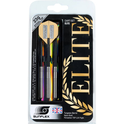 Packaged Dart-Set Elite mit Metallspitzen wiegen 23 Gramm, profis bevorzugen guten Dartwurf beginnt