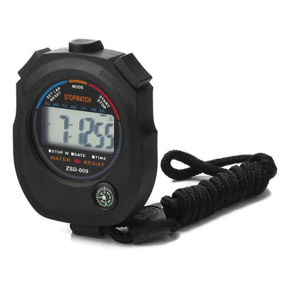 Black digitale wasserdichte Sportstoppuhr mit Lanyard und hochpräziser Zeitmessung