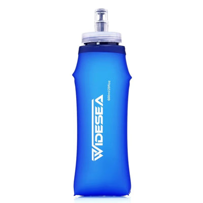 Blaue faltbare Wasserflasche aus antibakteriellem TPU-Material, ultraleicht und flexibel
