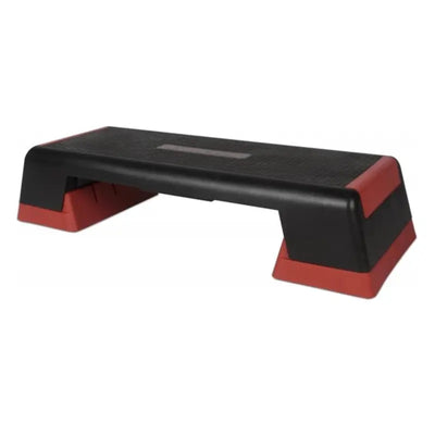 Black und roter Aerobic Step mit höhenverstellbarer Anti-Rutsch-Auflage, ideal für Step-Aerobic Trainer