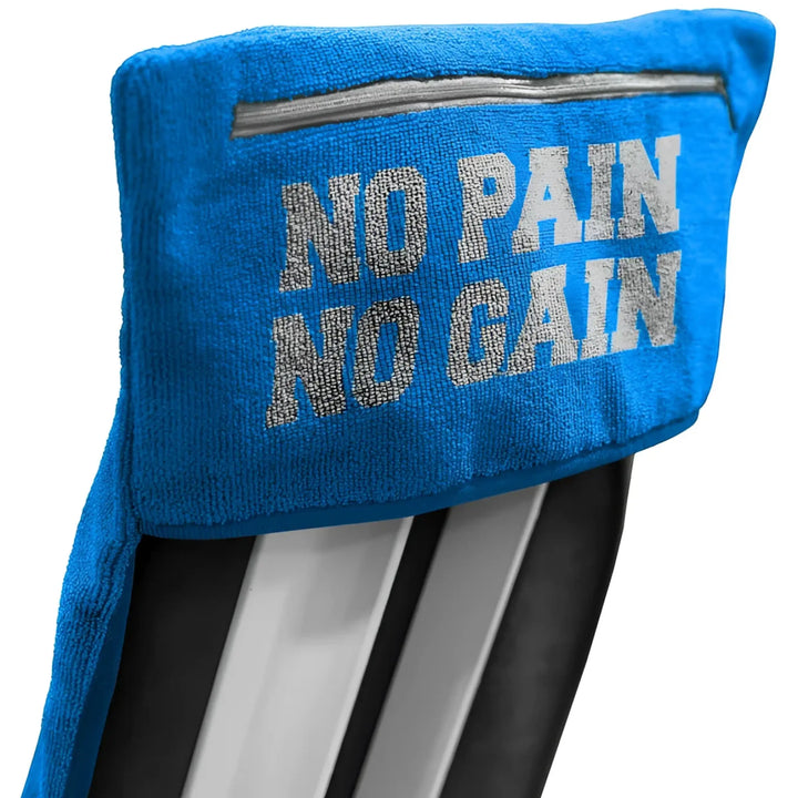 POWERTOWEL Fitness Handtuch 50x100 Cm – Motivationsspruch 'No Pain No Gain', Mikrofaser-Baumwolle-Mix, Made In Germany – Mit Unterschiedlichen Seiten Für Bank & Gesicht