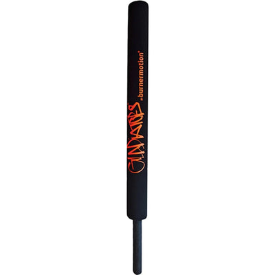 Blacker zylinderförmiger Container mit orangefarbenem Wirbeldesign, ideal für Gladiator Bat ultimatives actionspiel