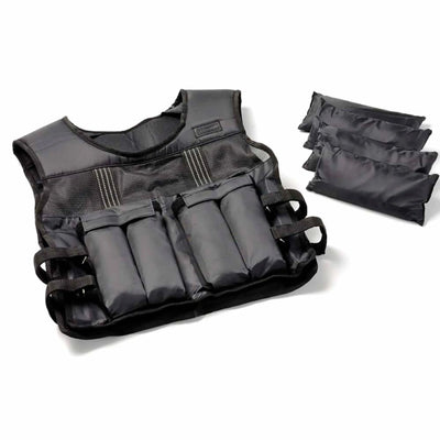 Schwarze Gewichtsweste 10Kg-15Kg mit ergonomischer Passform und atmungsaktivem Material