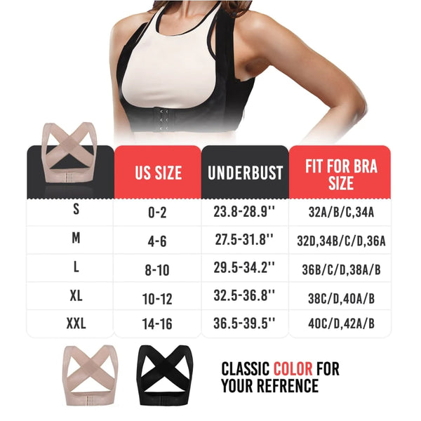 Posture corrector sizing chart für Frauen, angenehmes Traggefühl vermittelt, strapazierfähig