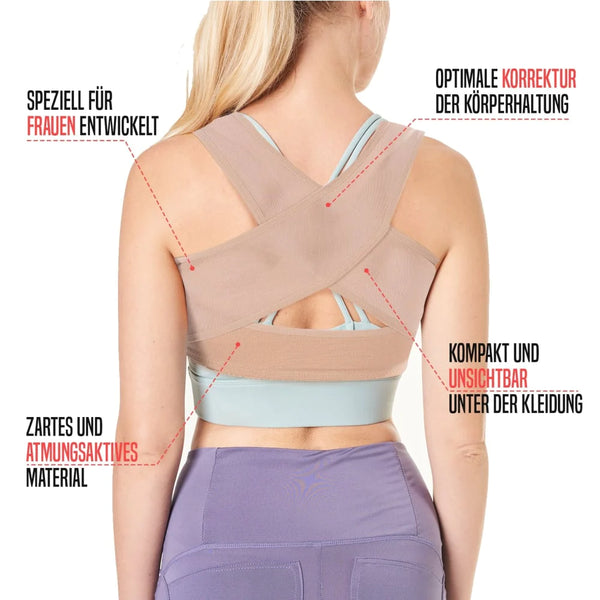 Posture-korrigierende Rückenstütze für Frauen, angenehmes Traggefühl vermittelt, strapazierfähig