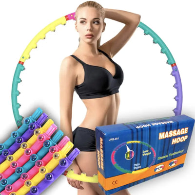 Bunter Massage Hula-Hoop Reifen Premium mit Magnet-Noppen für Hula-Hoop Trainingsbuch