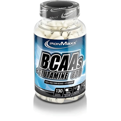 IronMaxx BCAAs + Glutamin 800 Kapseln mit gentechnisch veränderten Pflanzen für Muskelaufbau