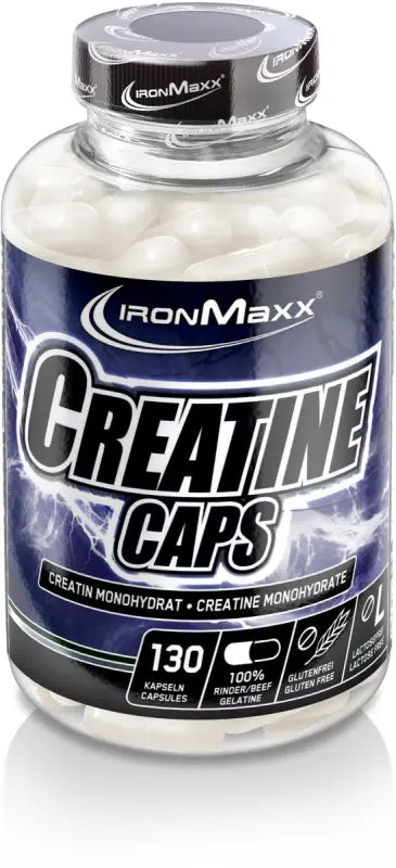IronMaxx Creatine Caps, 130 Kapseln mit Kreatin erhöht die körperliche Leistung