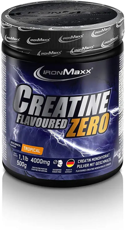 IronMaxx Creatine Flavoured Zero 500g mit 4500mg Kreatin Monohydrat, zuckerfrei