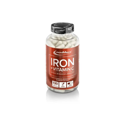 IronMaxx Iron + Vitamin C Ergänzung mit veganer Hülle, natürliches Vitamin C erhöht