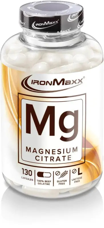 IronMaxx Mg Magnesium Kapseln Dose mit hoher Bioverfügbarkeit, Magnesium Citrate