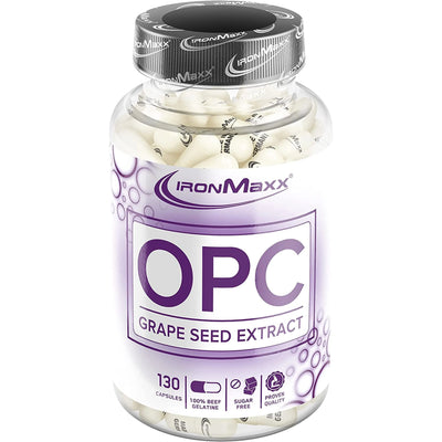 Bottle of IronMaxx OPC 130 Kapseln Dose mit oligomere proanthocyanidine, natürliche antioxidans
