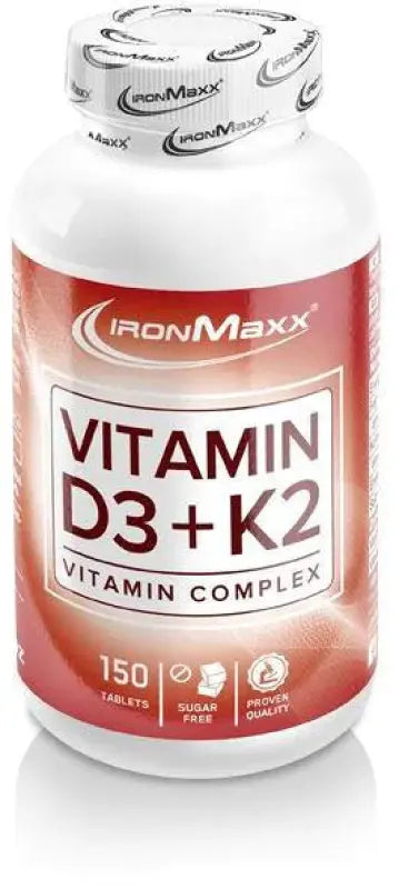 IronMaxx Vitamin D3+K2 Tabletten zur Vorbeugung von Vitamin D3 Mangel and Calcium