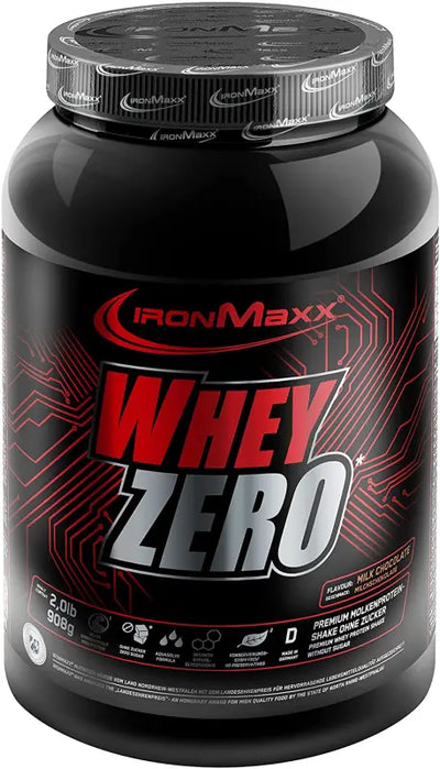 Schwarzer IronMaxx Whey Zero Proteinpulver mit Molke Isolat, bestes whey isolat