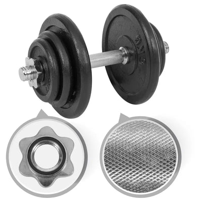 Adjustable schwarze Kurzhantel mit gusseisen hantelscheibe rautenförmig strukturierte Oberfläche