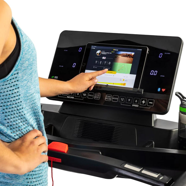 Black Laufband Deluxe mit Tablet Display, ideal für effektives Ausdauertraining zuhause