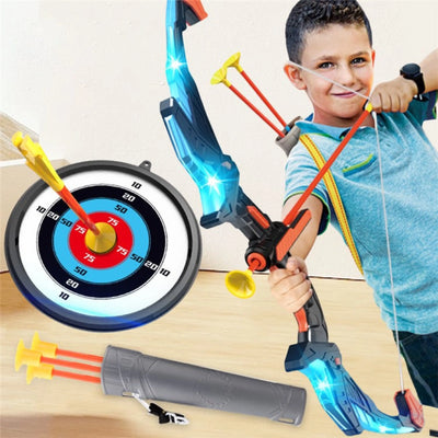 Led Bogen Pfeil Spielzeug Set für Kinder mit Zielscheibe und Saugnapf-Pfeilen