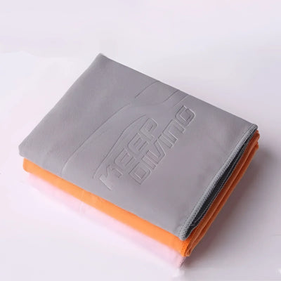 Folded grau und orange Microfaser Handtuch 100x40cm aus hochwertigem Microfaser-Handtuch