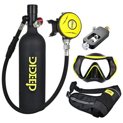 Scuba Diving Equipment Set mit Mini-Tauchgerät 1L, wasserunabhängig atmen, mehrsprachiges Benutzerhandbuch Lieferumfang