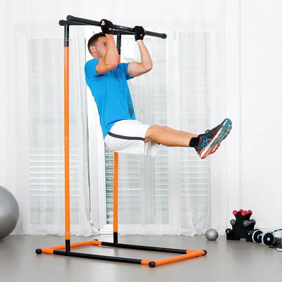 Orange und schwarze höhenverstellbare Klimmzugstange aus hochwertigem Stahl für vielseitiges Training