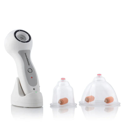 Weißes Handheld Elektrisches Vakuum-Massagegerät mit Saugglocken und innovativer ems-pulstechnologie
