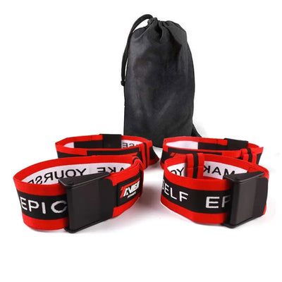 Red and black Tourniquet-Set mit Schnellverschluss für große Erfolge beim Bizeps trainieren