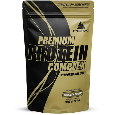 Peak Premium Protein Komplex mit cremiger Milchshake Konsistenz und niedrigem Fettanteil