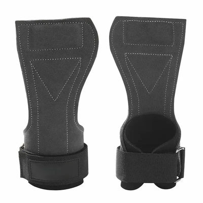 Schwarze Leder-Zughilfen mit Handgelenkstütze, rutschfeste griffflächen, maximale griffkraft