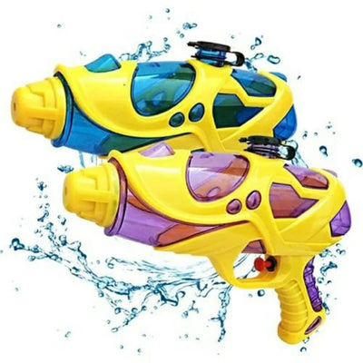 Bunte Wasserpistolen in leuchtenden Farben, ideal für Kinder ab 3 Jahren im Garten