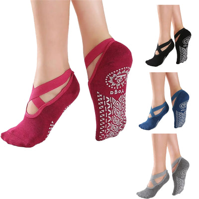 Rutschfeste Yoga-Socken Damen mit Criss Cross Straps für perfekten Halt und Pilates