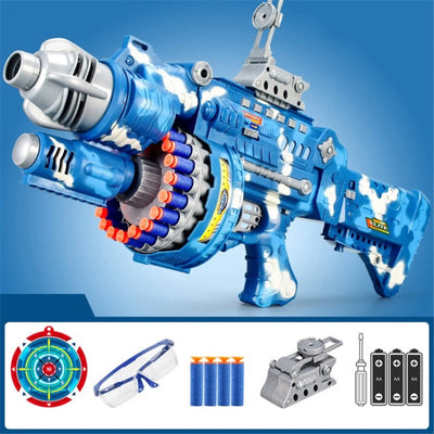 Blaues und weißes Schaumstoff Dart Blaster aus hochwertigem EVA-Schaumstoff