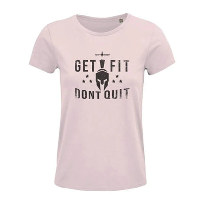 Pinkes Sport-Knight® Damen Fitness T-Shirt mit motivierenden Grafik get fit don’t quit