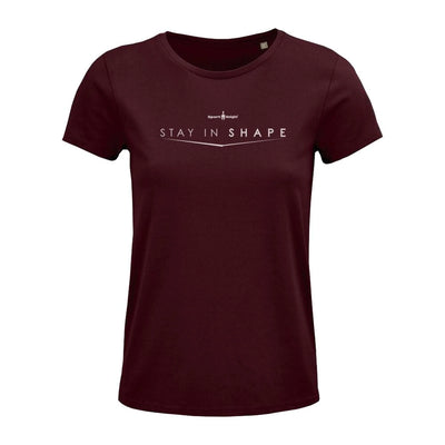 Maroon Sport-Knight® Damen Fitness T-Shirt Shape Organisch Classic für Damen