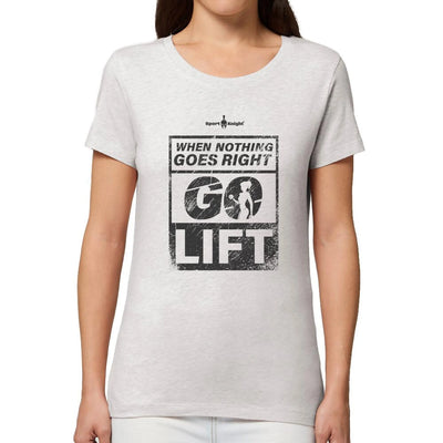 Weißes sport-knight® damen fitness T-Shirt mit schwarzem Grafiken, Damen Fitness T-Shirt