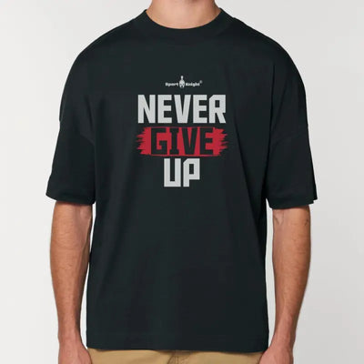 Sport-Knight® Oversize T-Shirt mit Schriftzug Never Give Up und Sport-Knight® Logo
